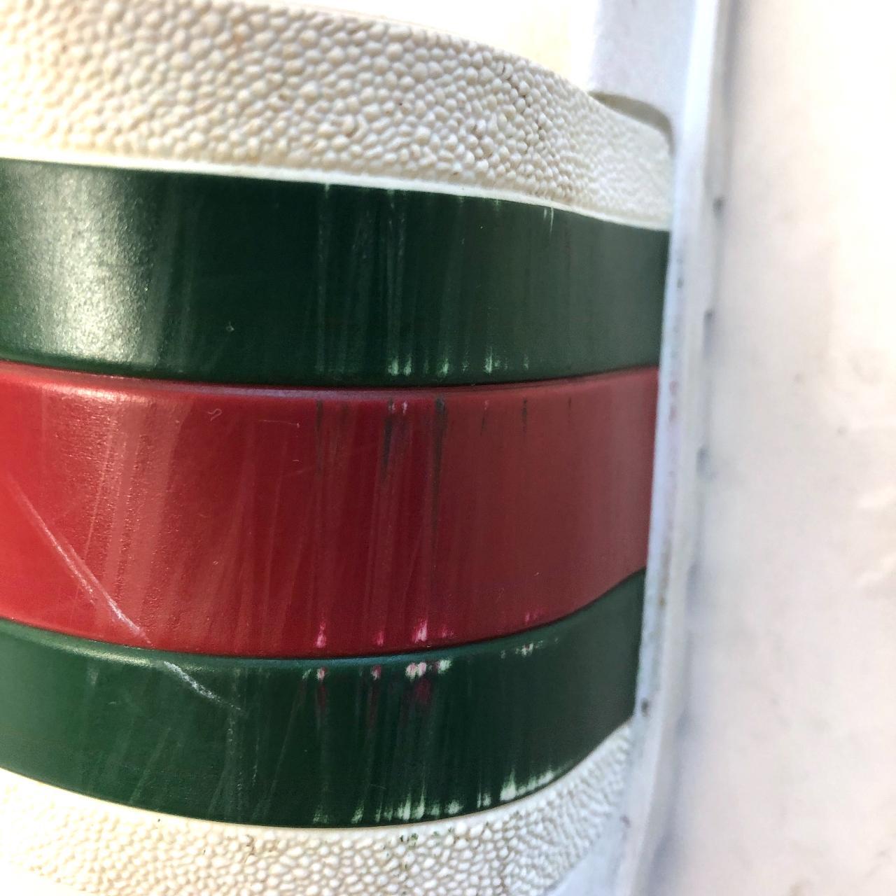 white gucci web slides