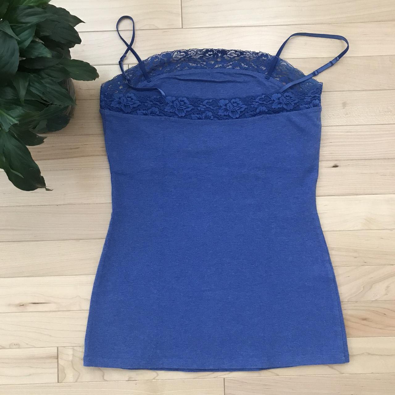 Express Cami Tank Top with lace trim and beads and... Depop