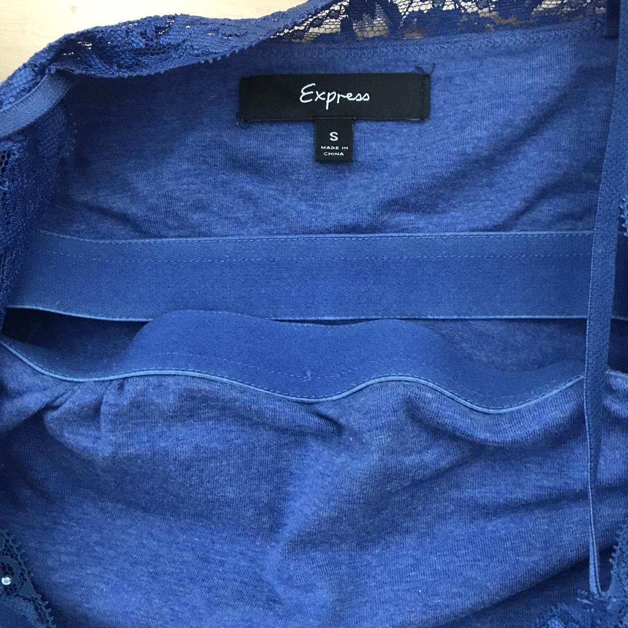 Express Cami Tank Top with lace trim and beads and... Depop