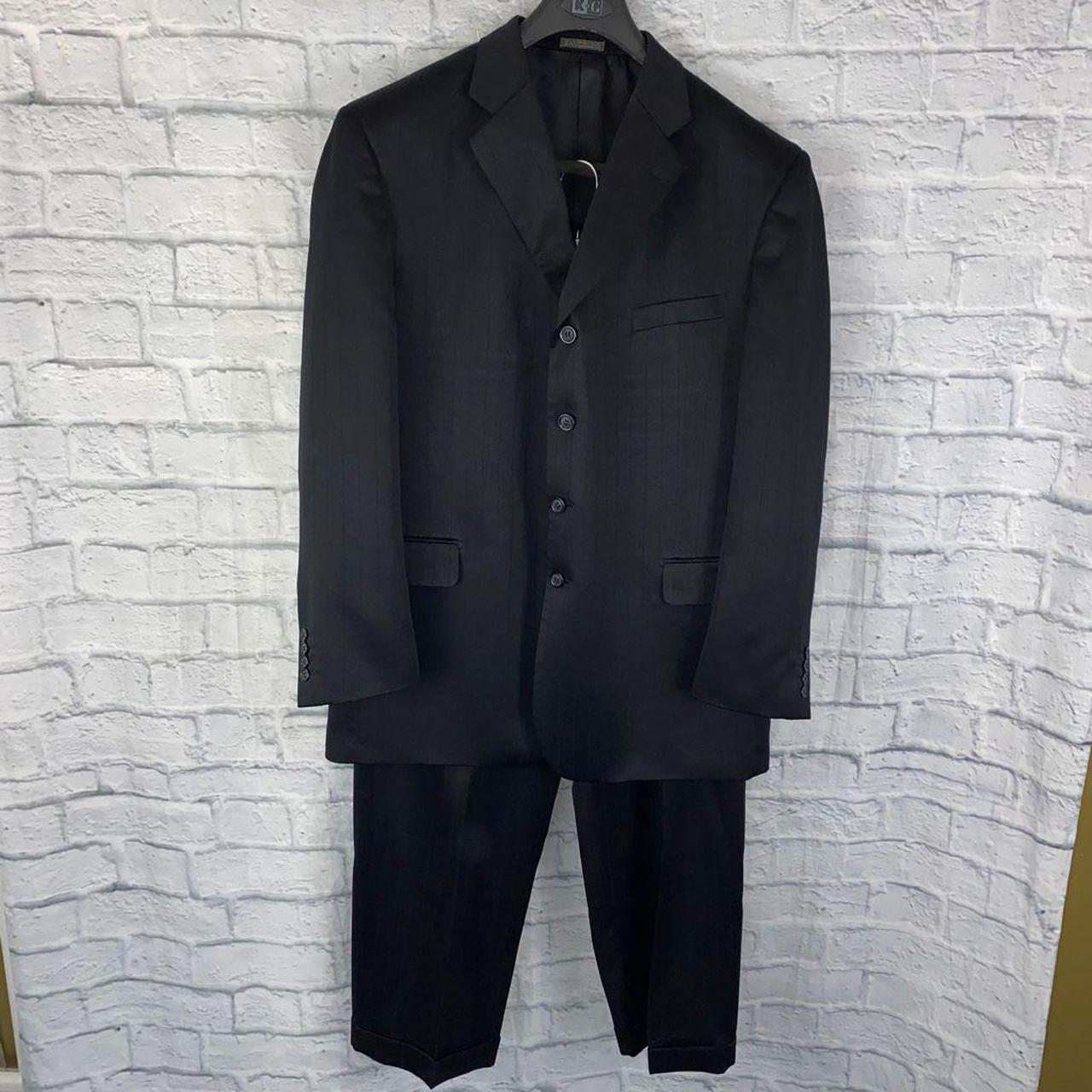Zandello 2 piece stripe suit w/button front jacket &... - Depop