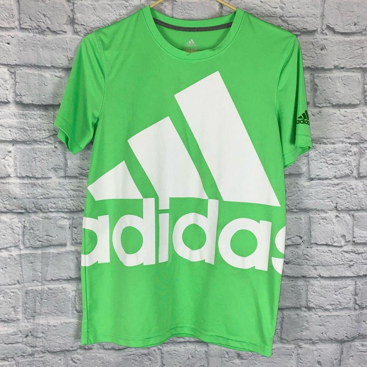 Lime green and white adidas shirt hotsell