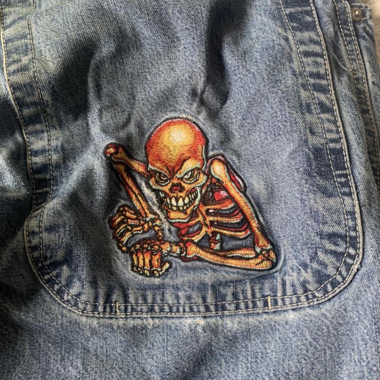 Thrashed Stone Wash skeleton JNCO Jeans. They’re... - Depop