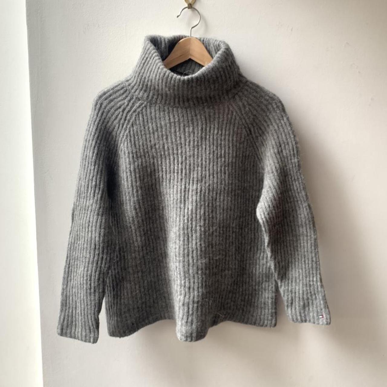 Vintage grey woolly Tommy Hilfiger turtle neck... - Depop