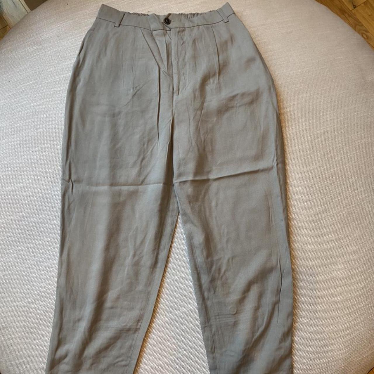 Zara linen pants Barely worn Size small Back pockets - Depop