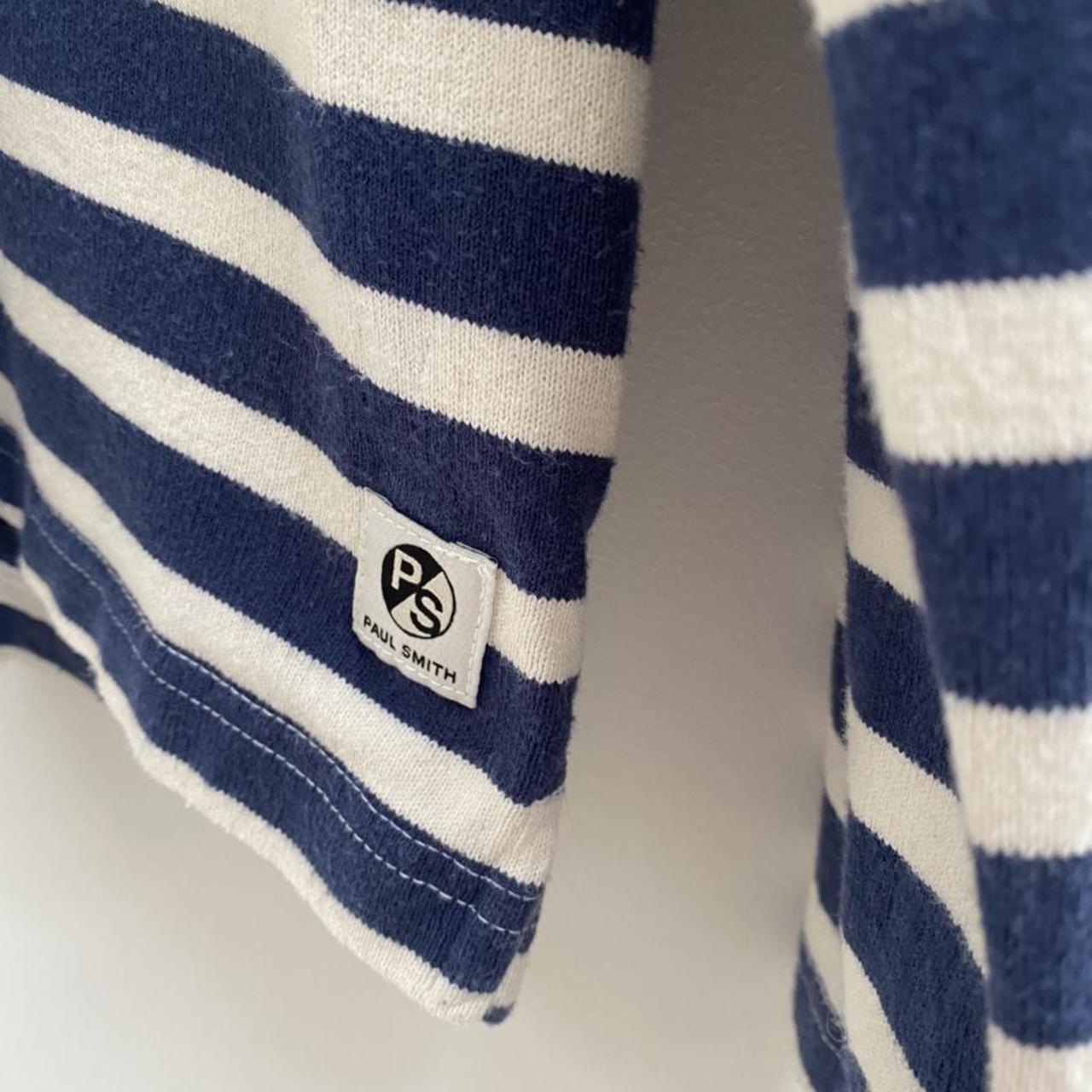 Paul Smith striped jumper with wide relaxed collar.... - Depop