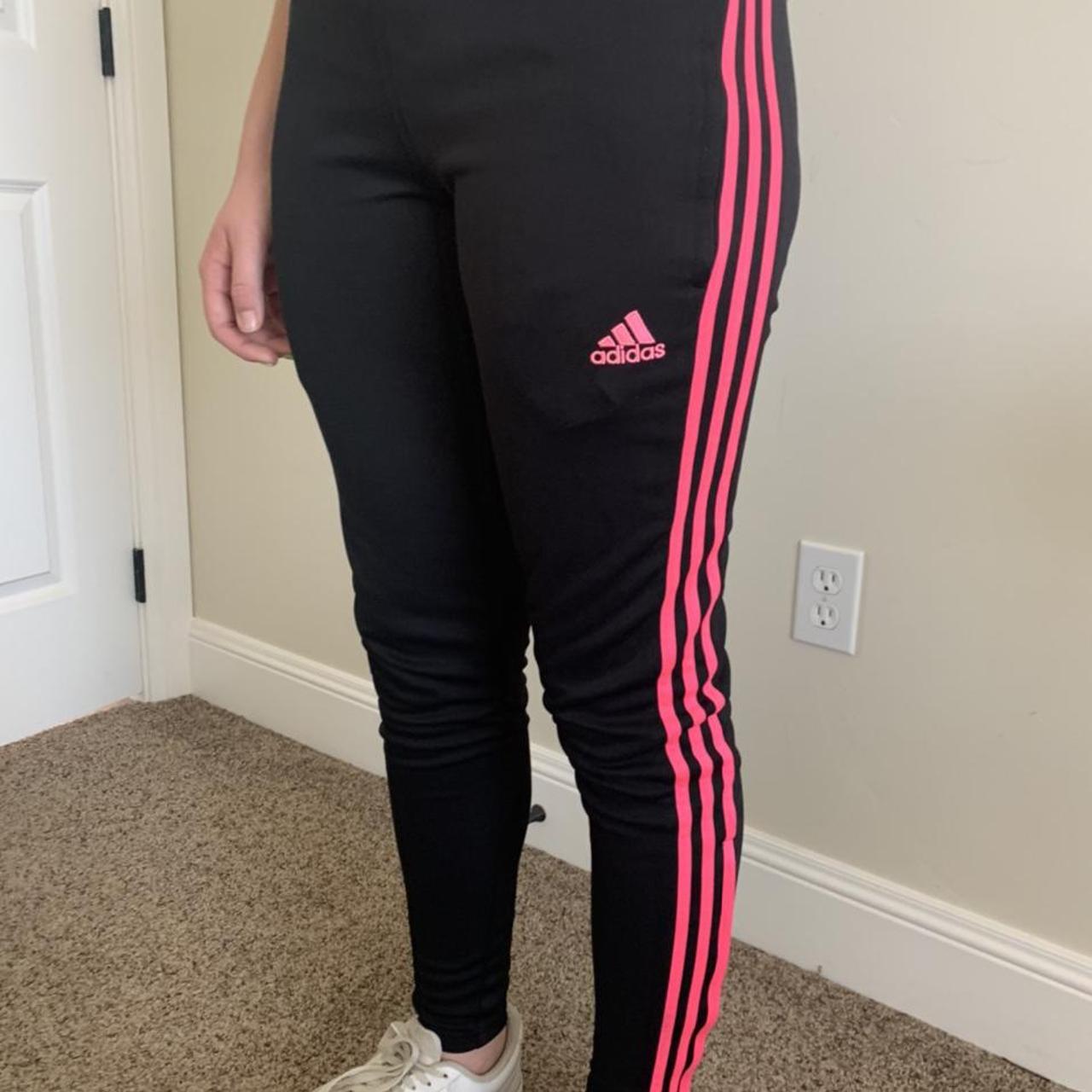 black and pink adidas sweatpants