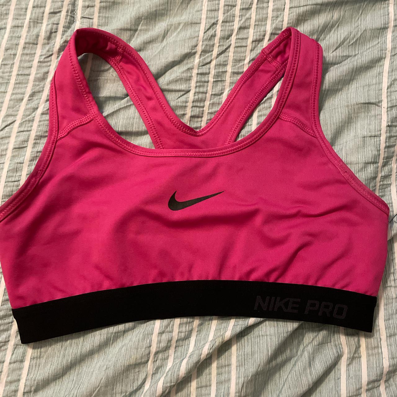 Nike Pro Dri-Fit sports bra Black and blue print - Depop