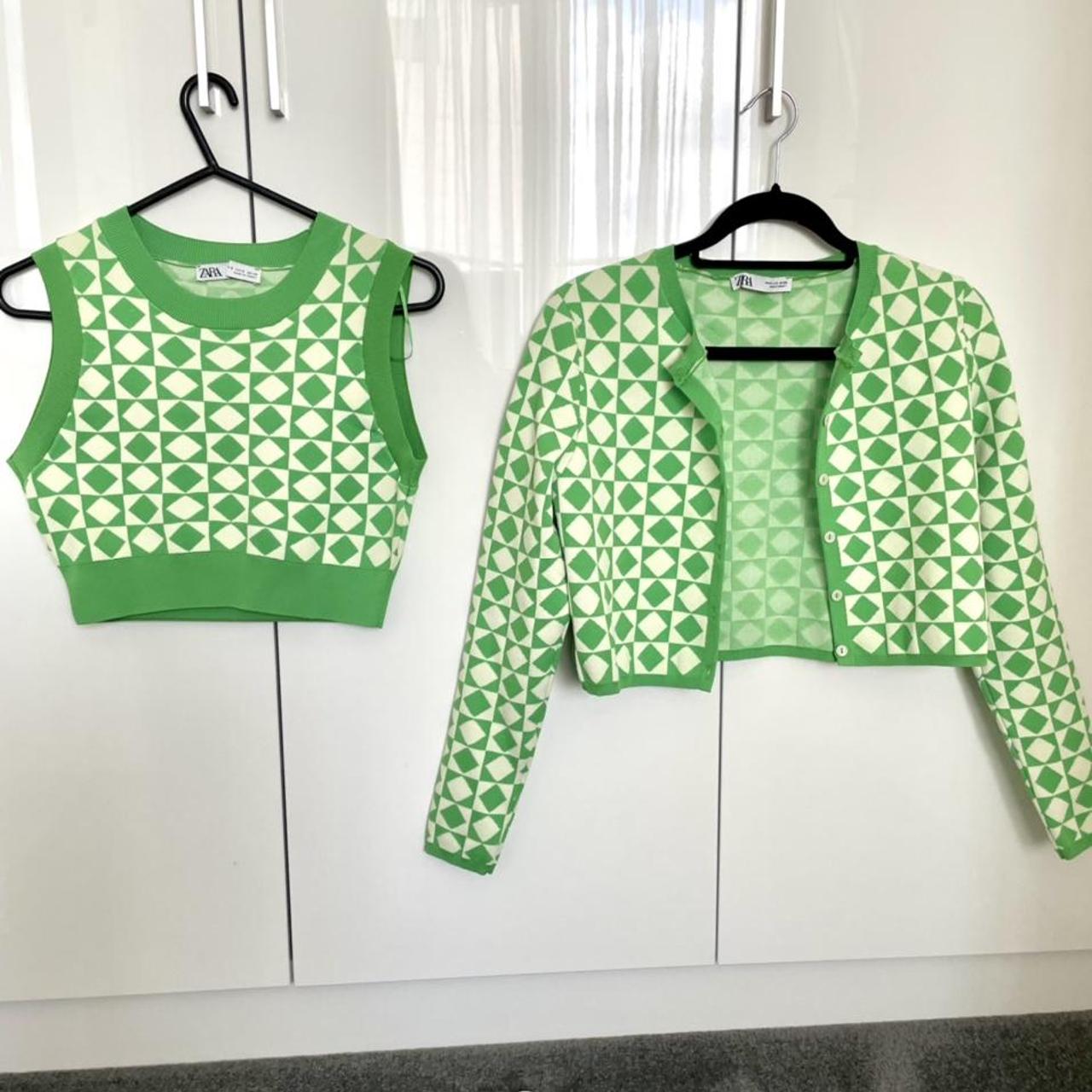 Crop top and cardigan setworn once, like new Depop