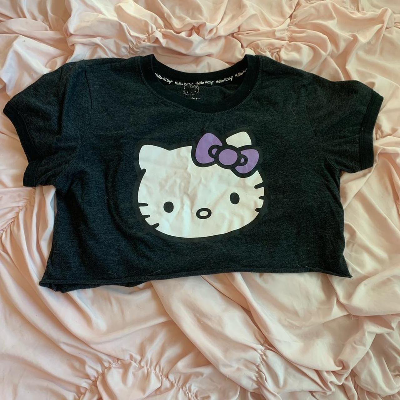 hello kitty crop top label is very faded but it’s... - Depop