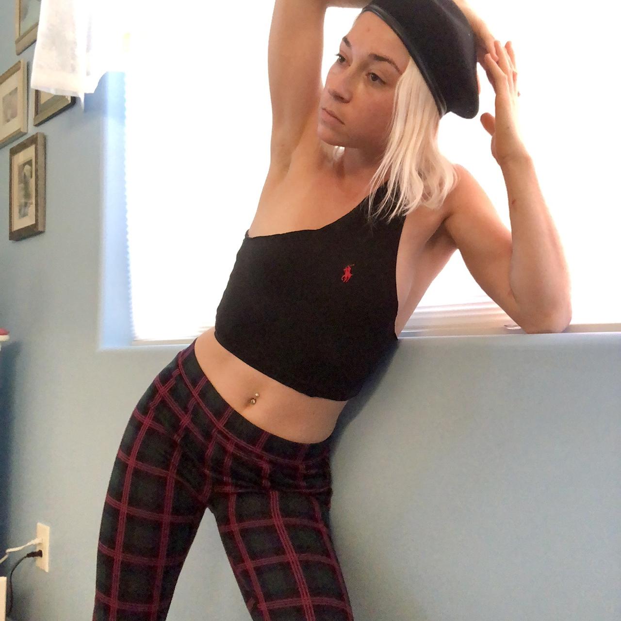 Reworked Ralph Lauren crop tank Raw hem on the top... - Depop