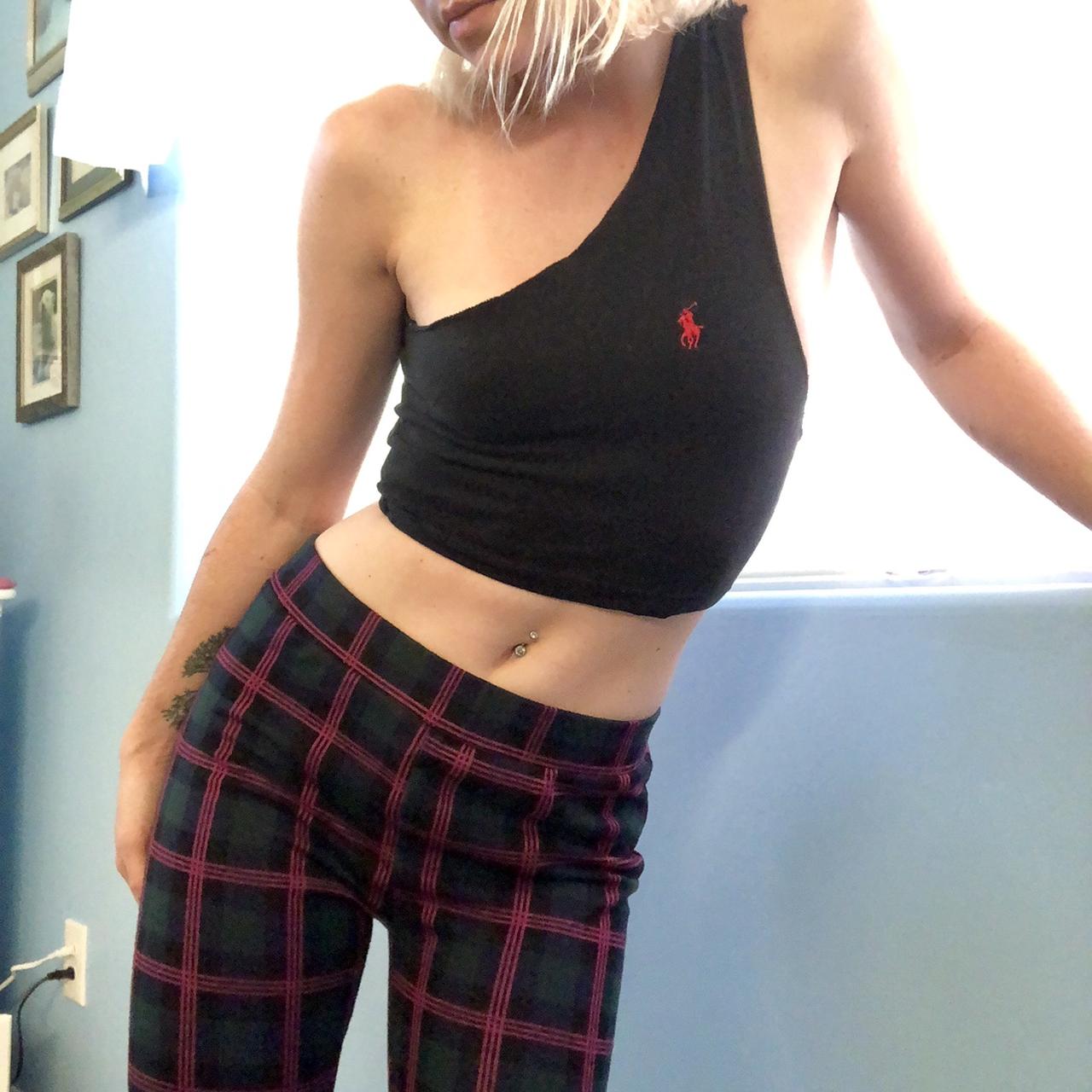 Reworked Ralph Lauren crop tank Raw hem on the top... - Depop