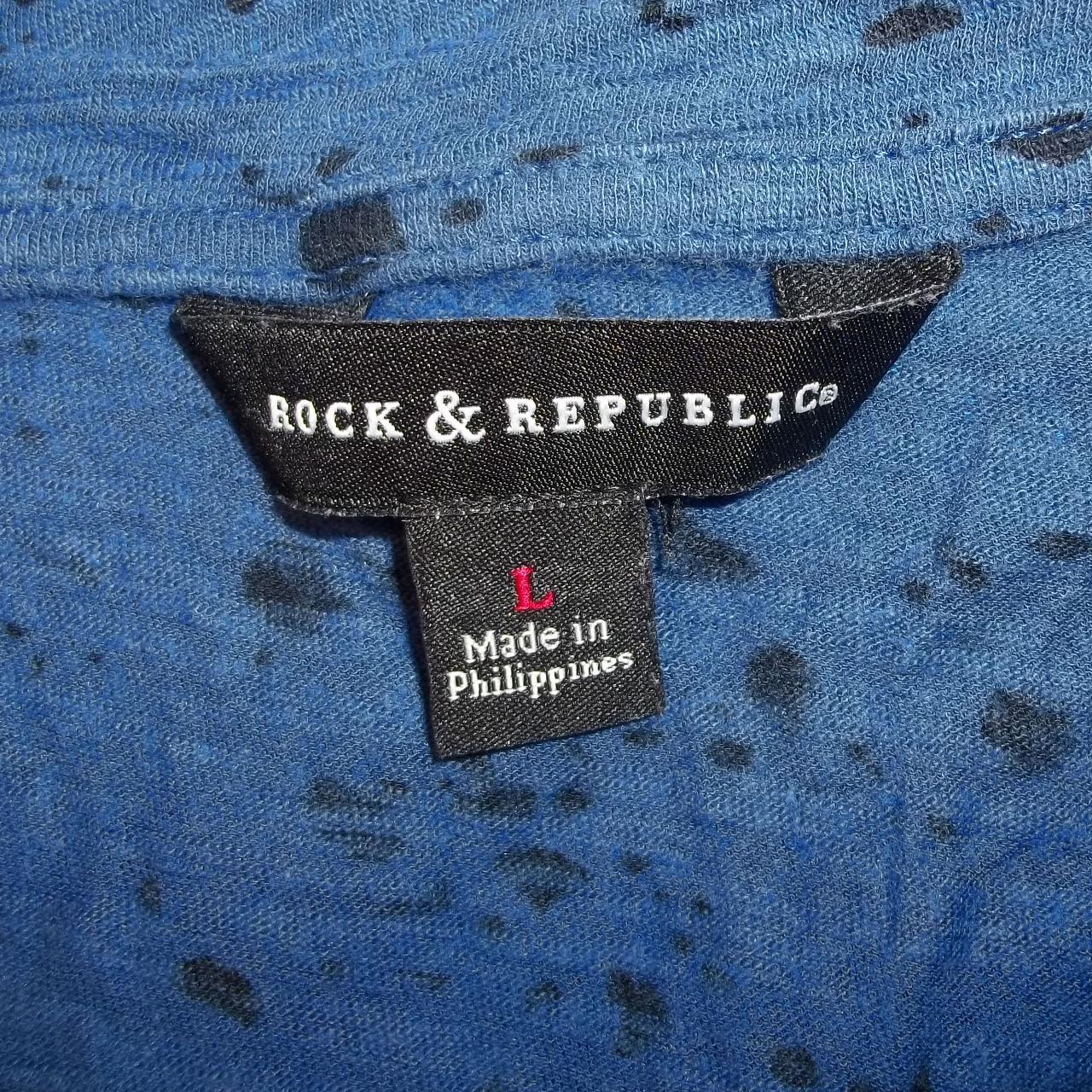 Rock and Republic Women's Blue and Black T-shirt (4)
