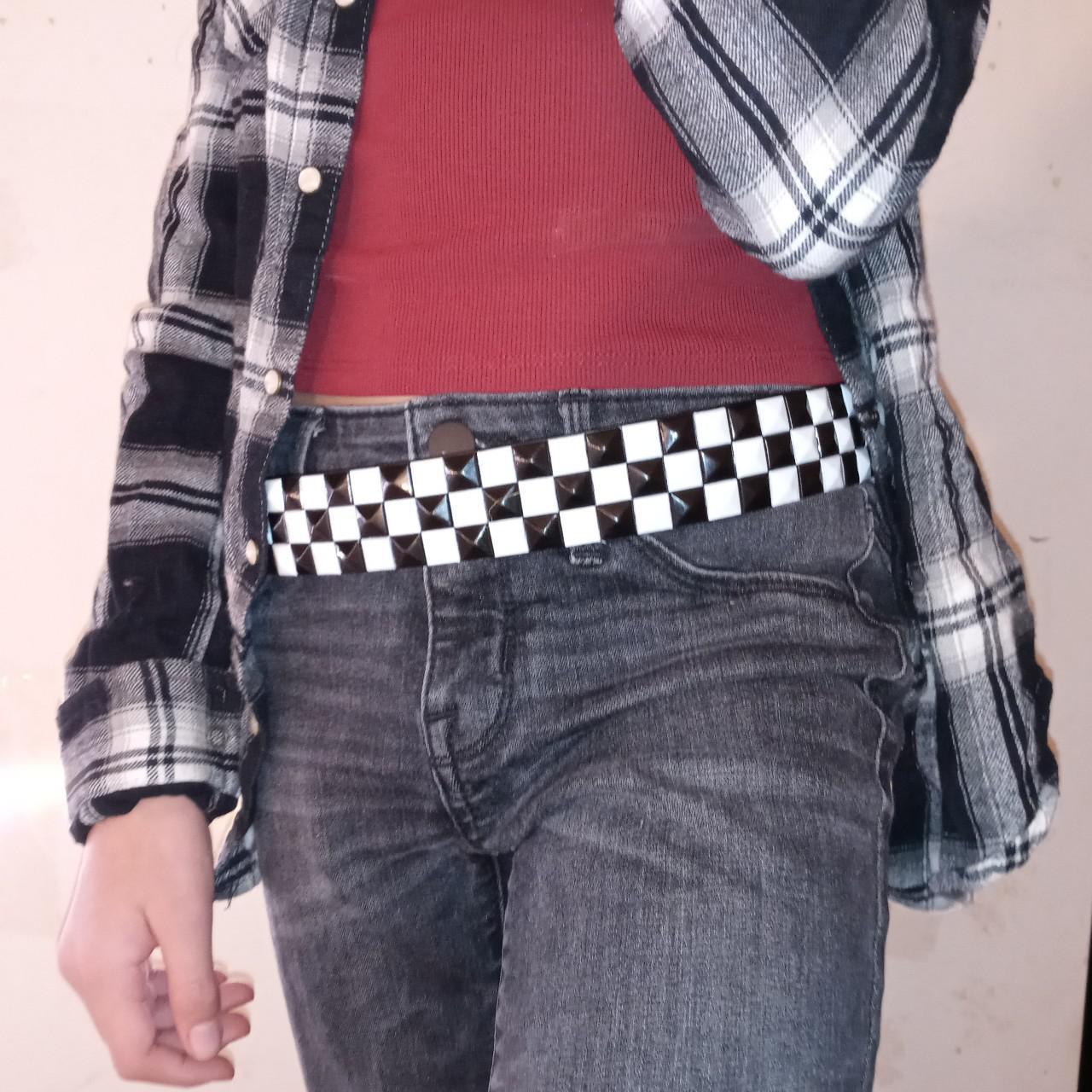 Black and White Checkered Belt - Spencer's