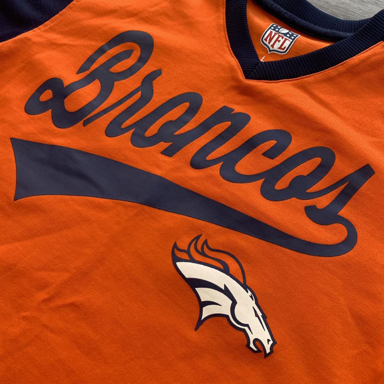 Y2K Thick NFL Denver Broncos Football Shirt with - Depop