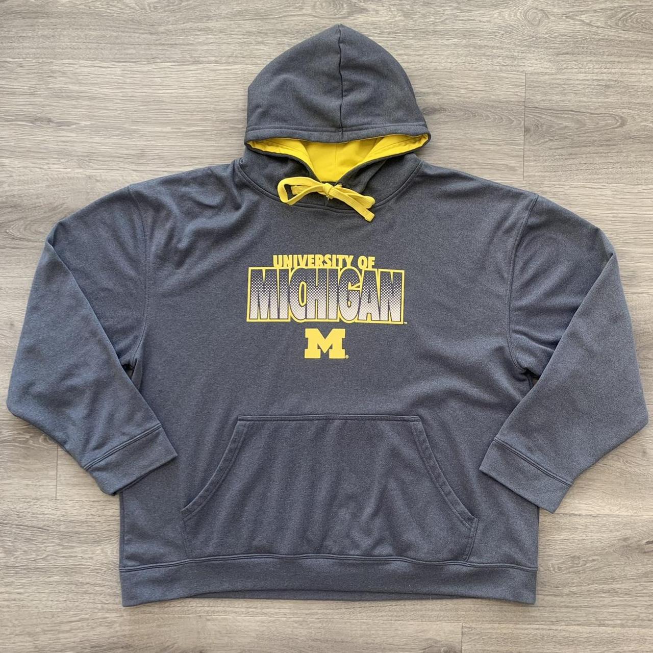 University of Michigan College Spell Out Hoodie.... - Depop