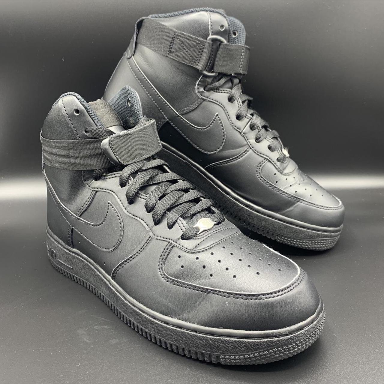 Nike Air Force 1 High ‘07 Triple Black Sneakers... - Depop