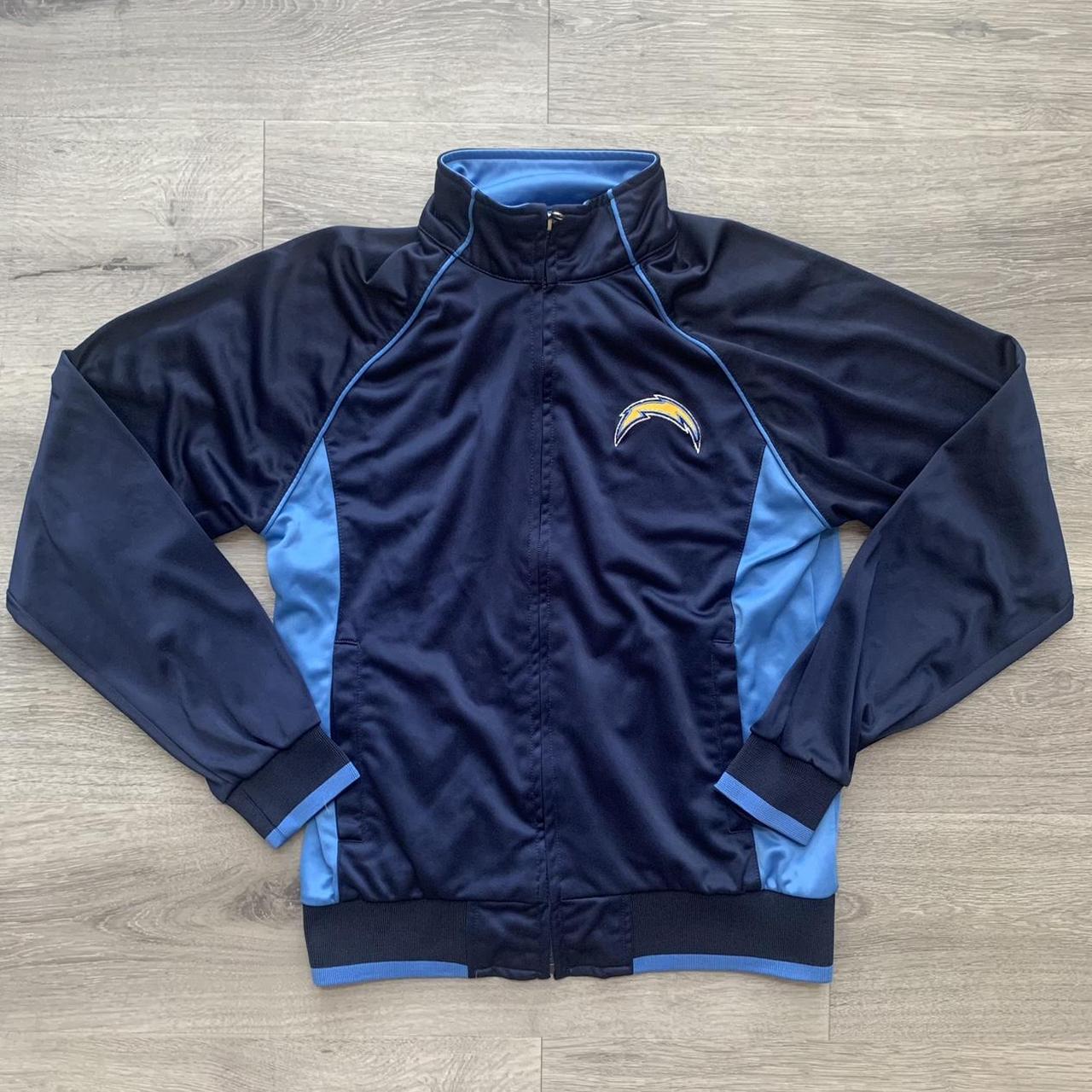 Los Angeles Chargers full zipper fleece jacket. NFL - Depop