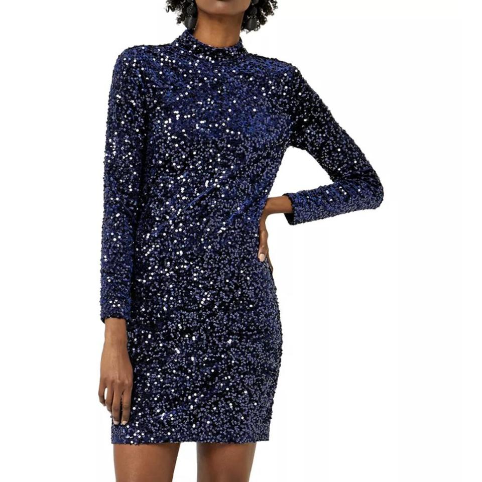 Warehouse blue sequin on sale dress