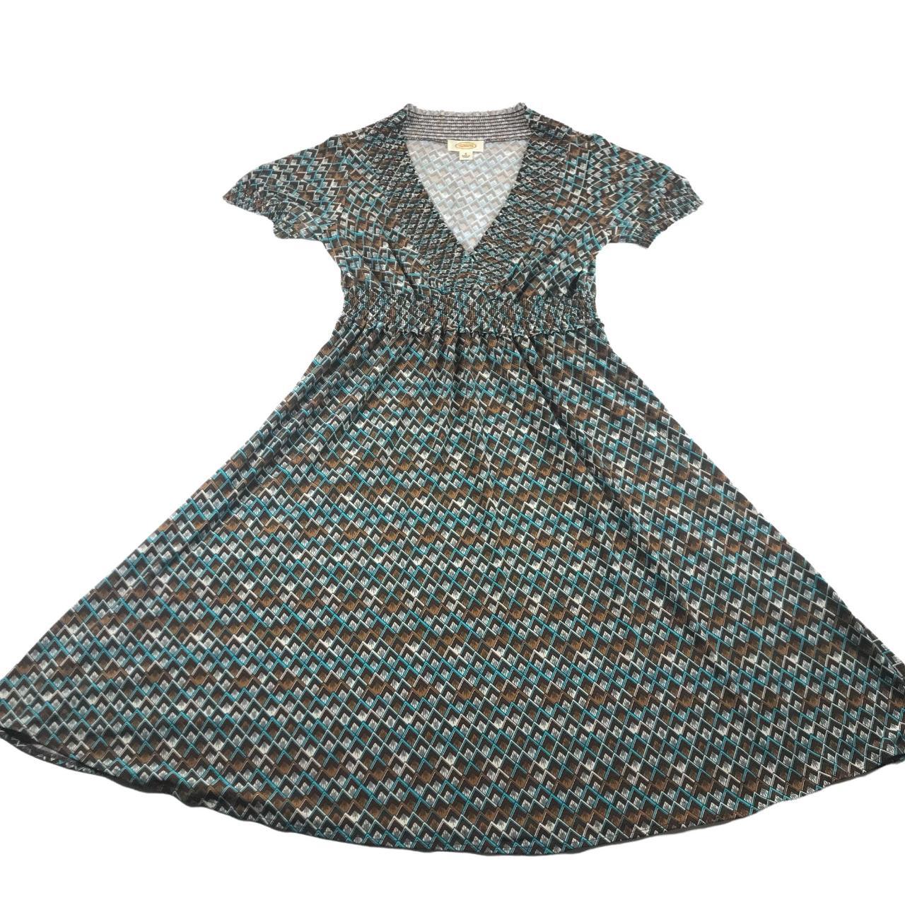 Vintage Talbots Midi Dress Size S Abstract Geometric... - Depop
