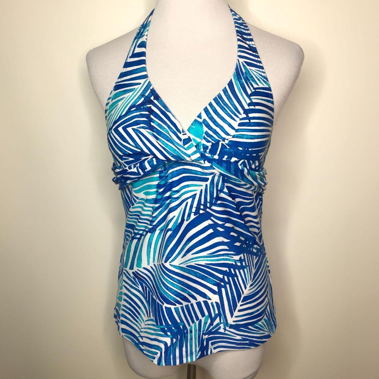 Chaps Tankini Swim Top Size 6 Halter Tropical Print... - Depop