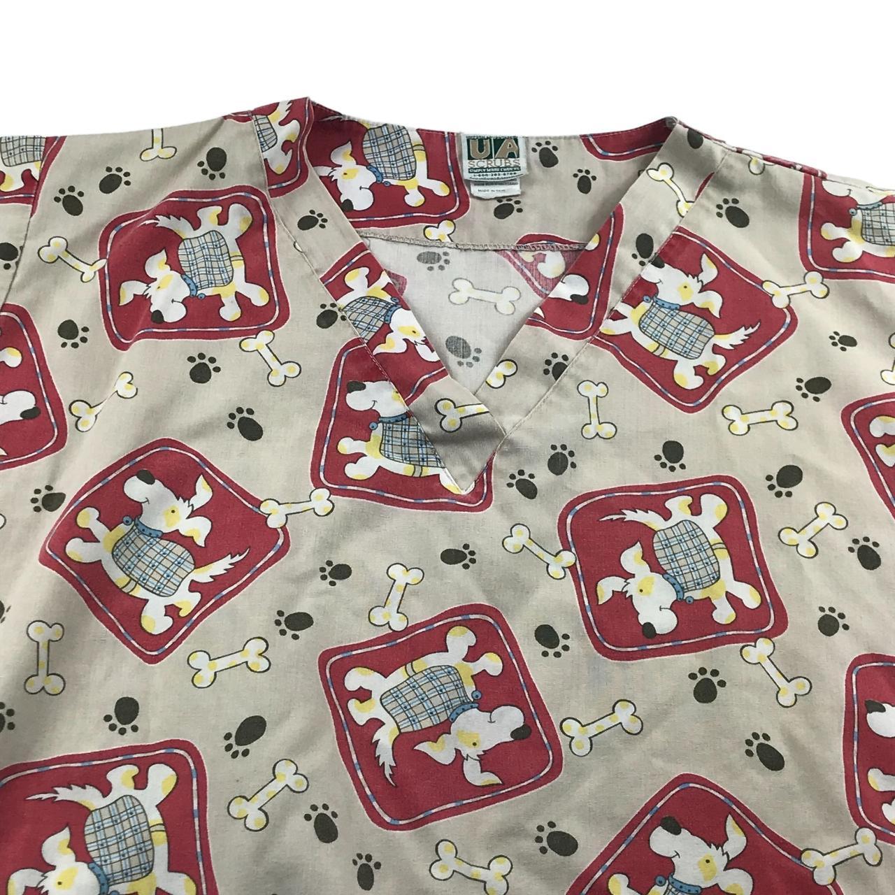 UA Uniform Advantage Scrubs Top Size L Dog Bone Paw... Depop