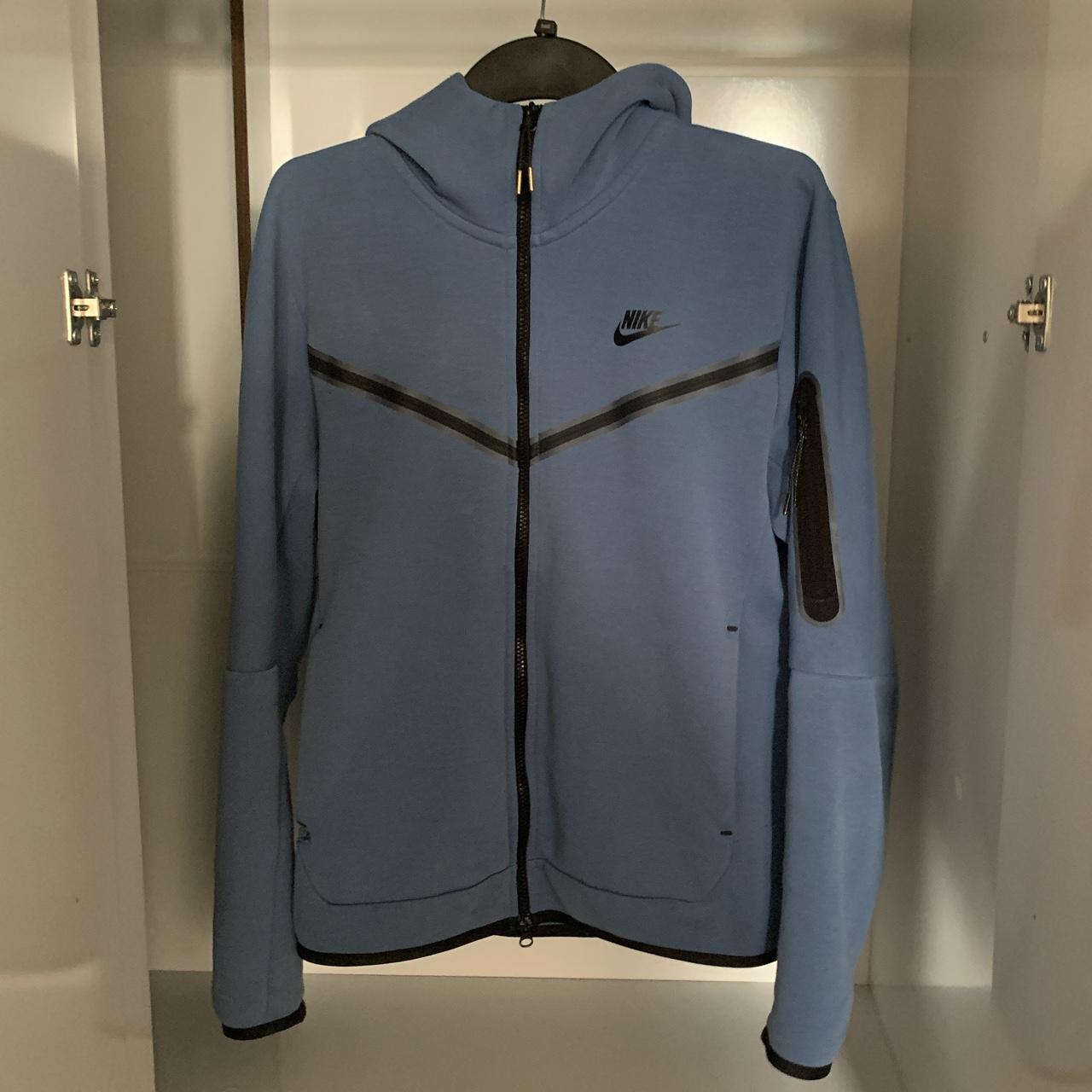 nike tech fleece stone blue hoodie