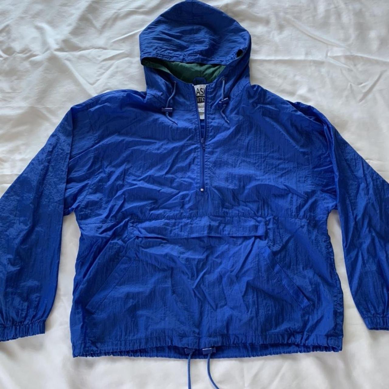 Vintage 90s Blue Windbreaker jacket!! pullover... - Depop