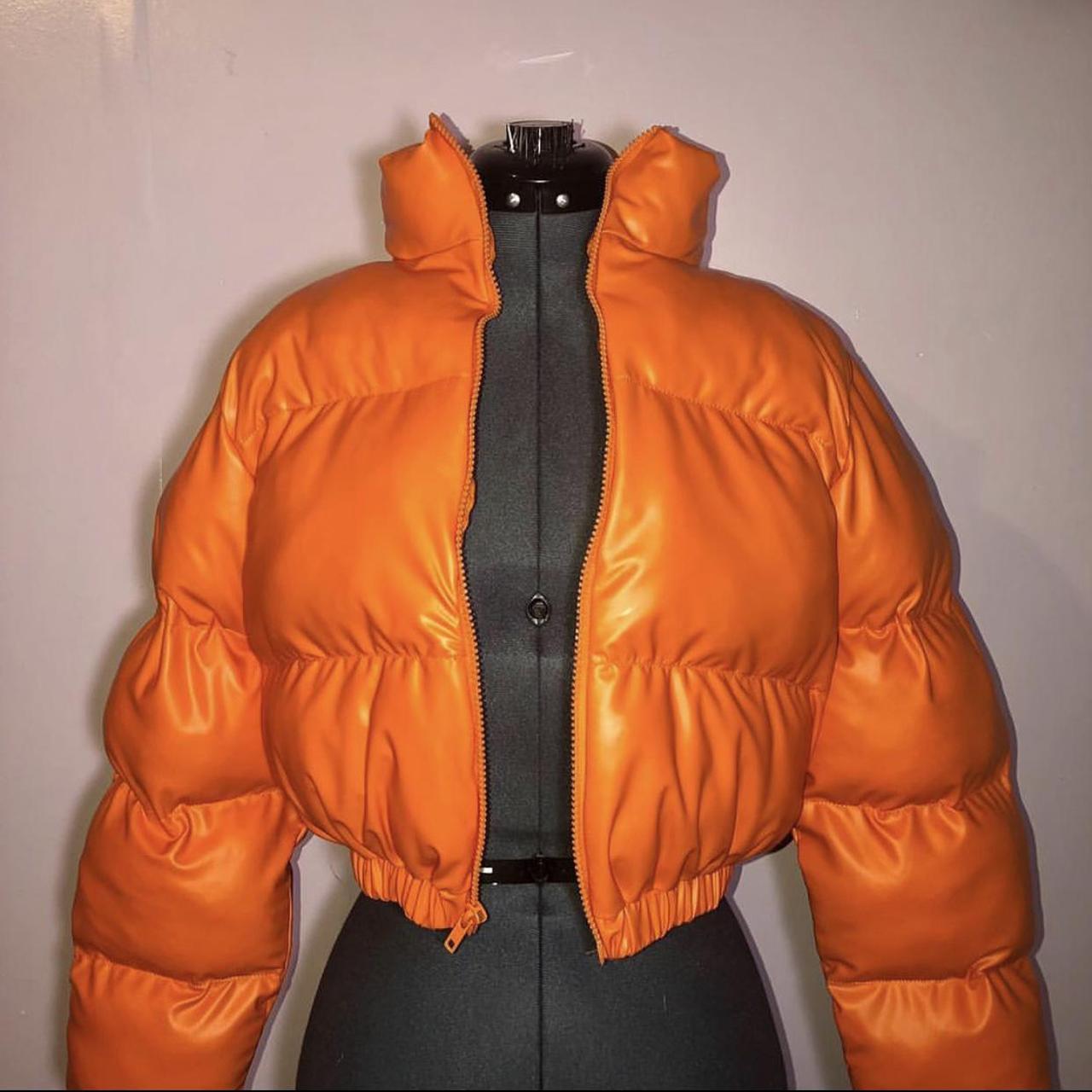 orange crop puffer jacket