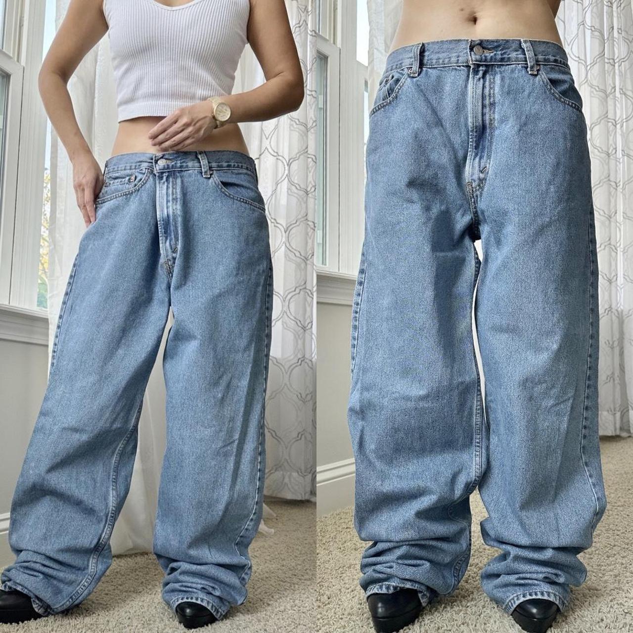 Y2K relaxed fit, baggy jeans in medium light... - Depop