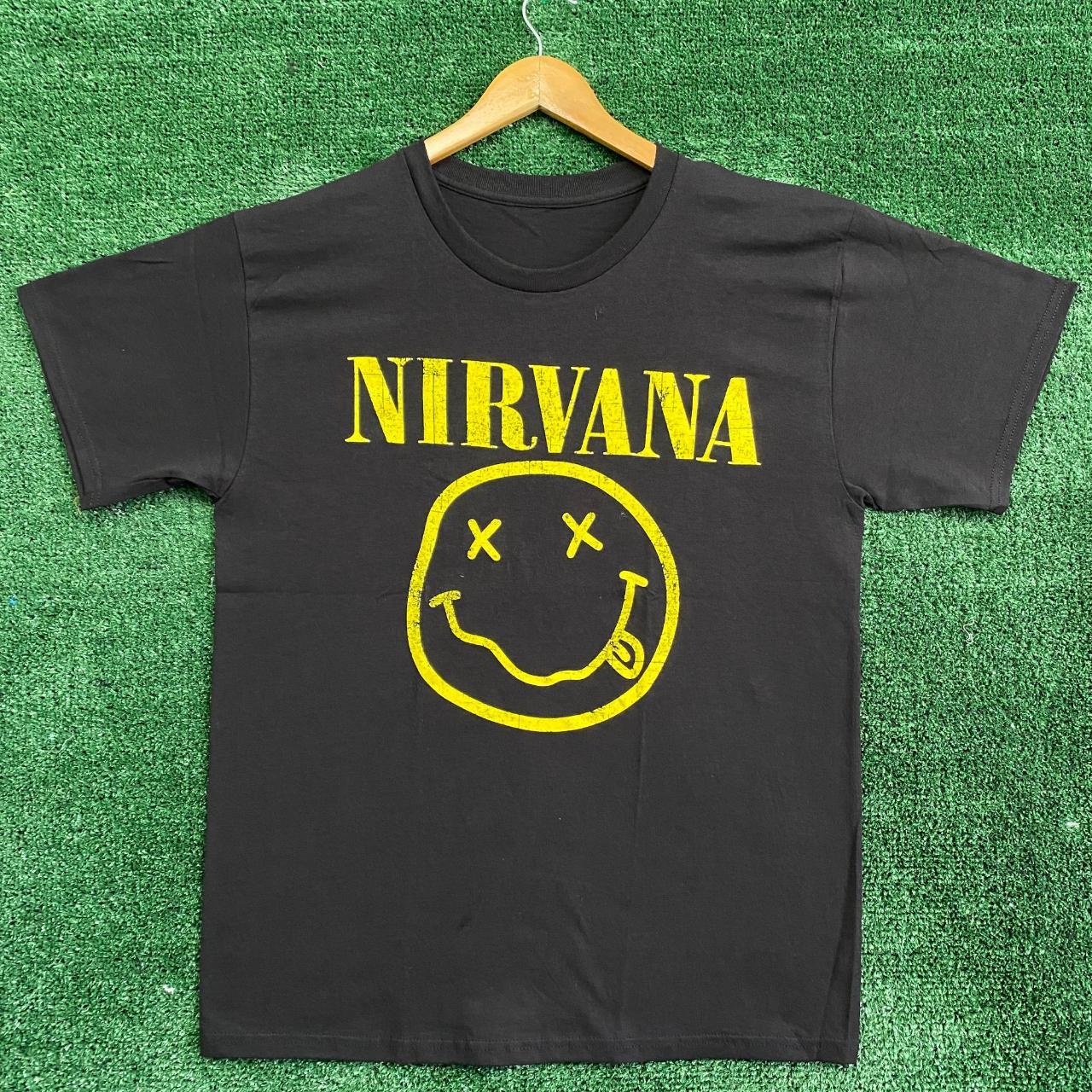 Nirvana 90s Style Grunge Shirt size large measures... - Depop