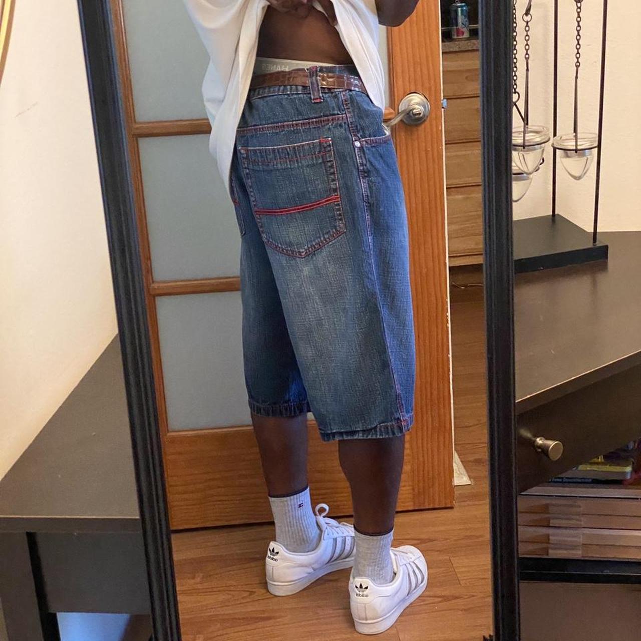 South Pole Y2K Jean Shorts Red contrast stitching... Depop