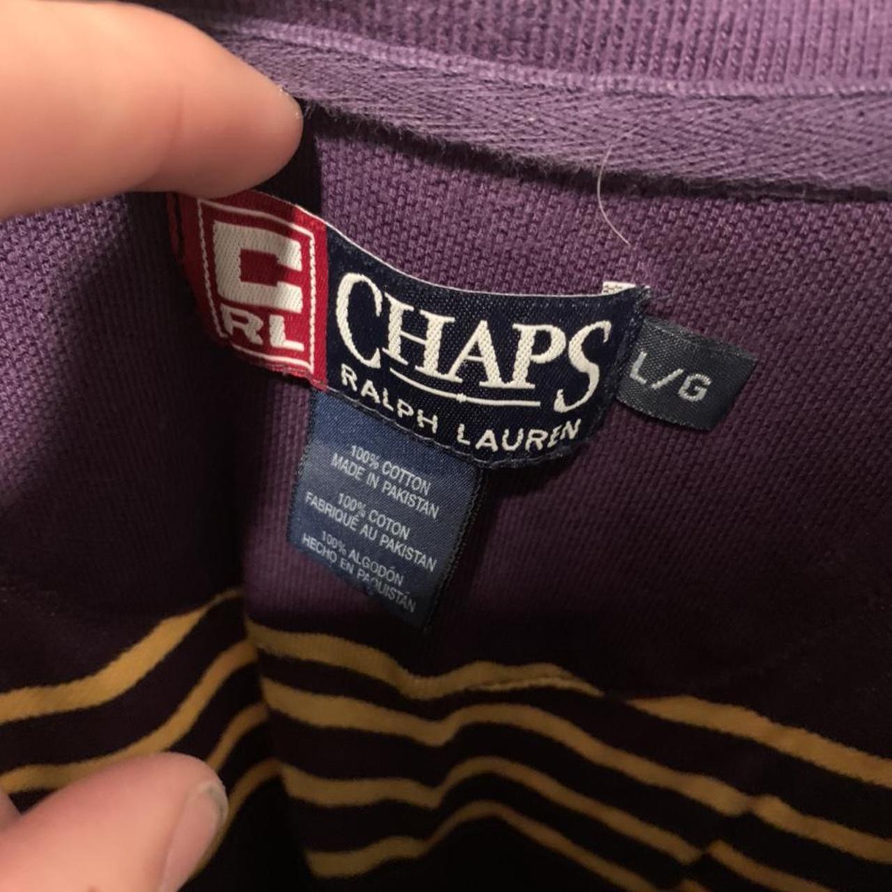 Chaps: by Ralph Lauren. Purple on yellow striped... - Depop