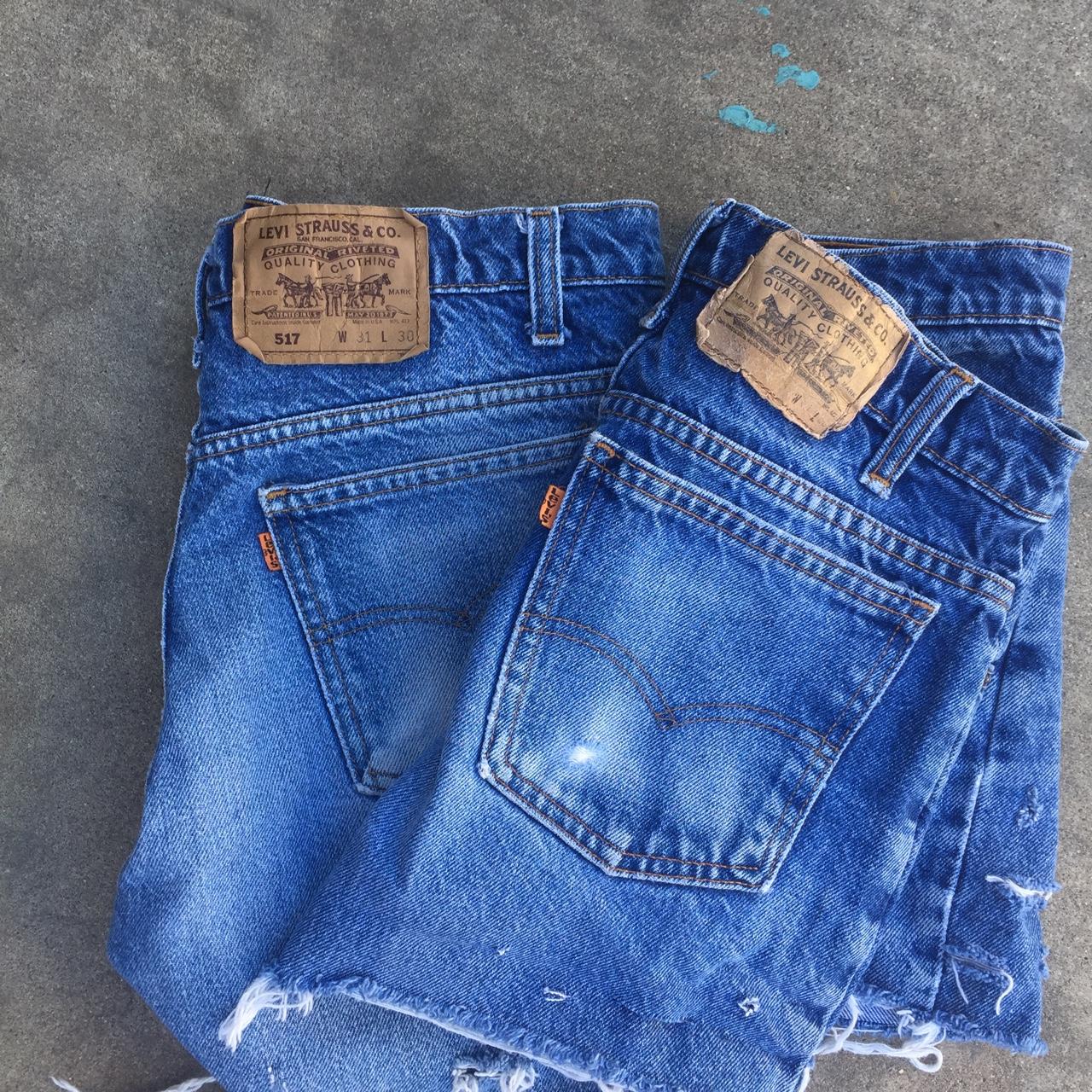 Levis 517 orange tabbed high waisted acid washed... Depop