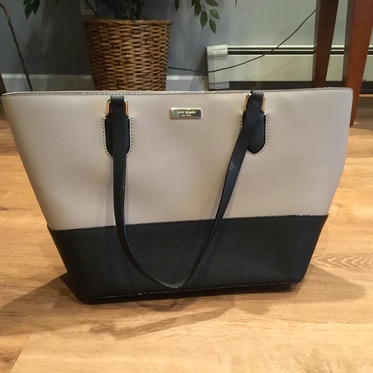 Kate spade nude and black tote katespade tote Depop