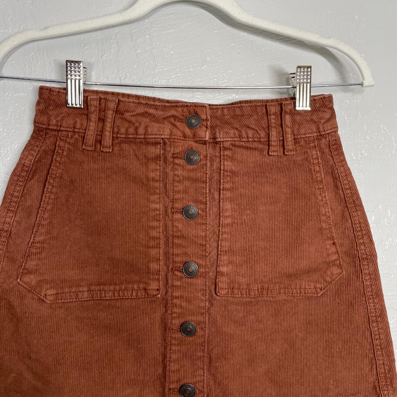 American Eagle Size 00 Rust Brown Corduroy Mini Depop