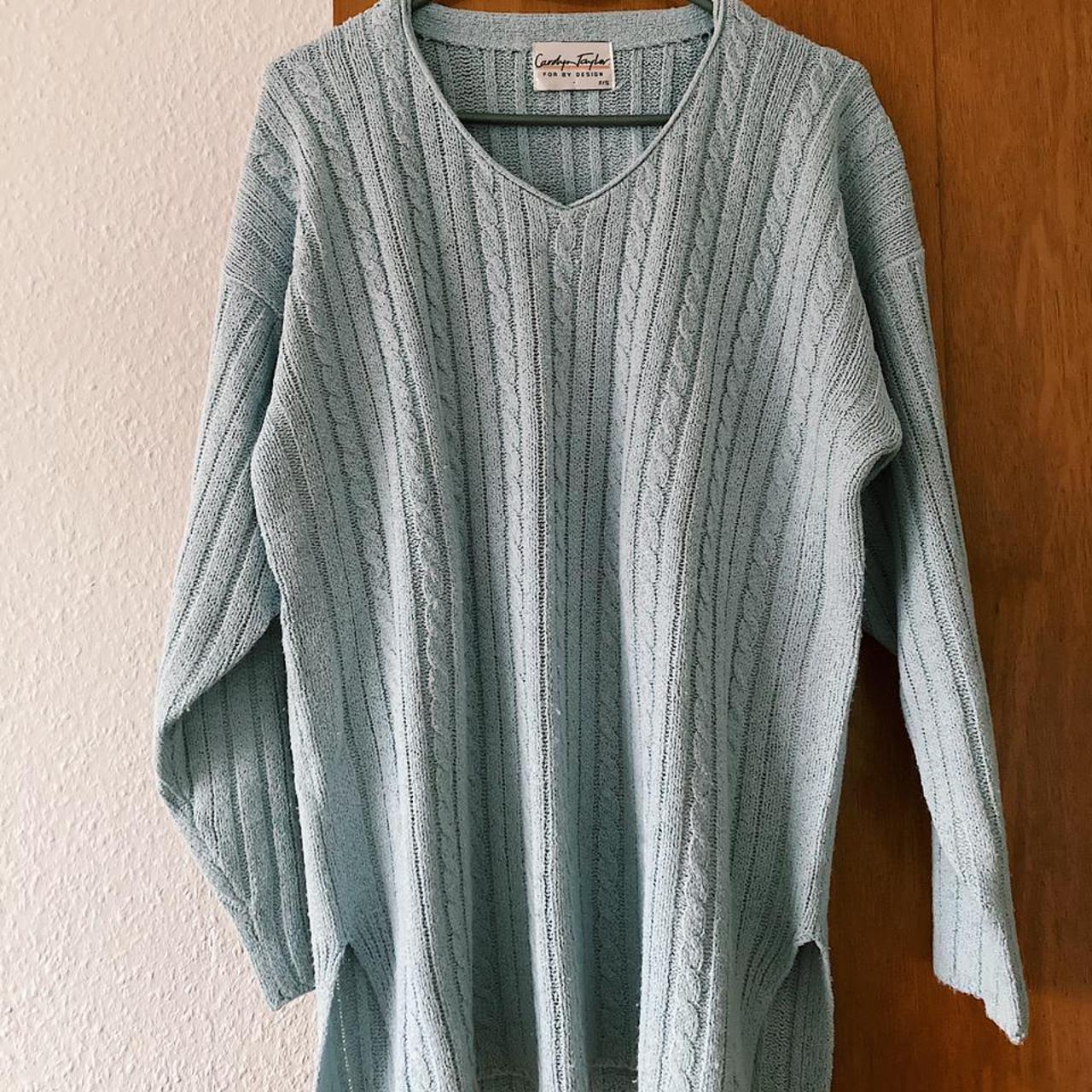 Knitted baby blue pullover. 🦋 Marked as size S.... Depop