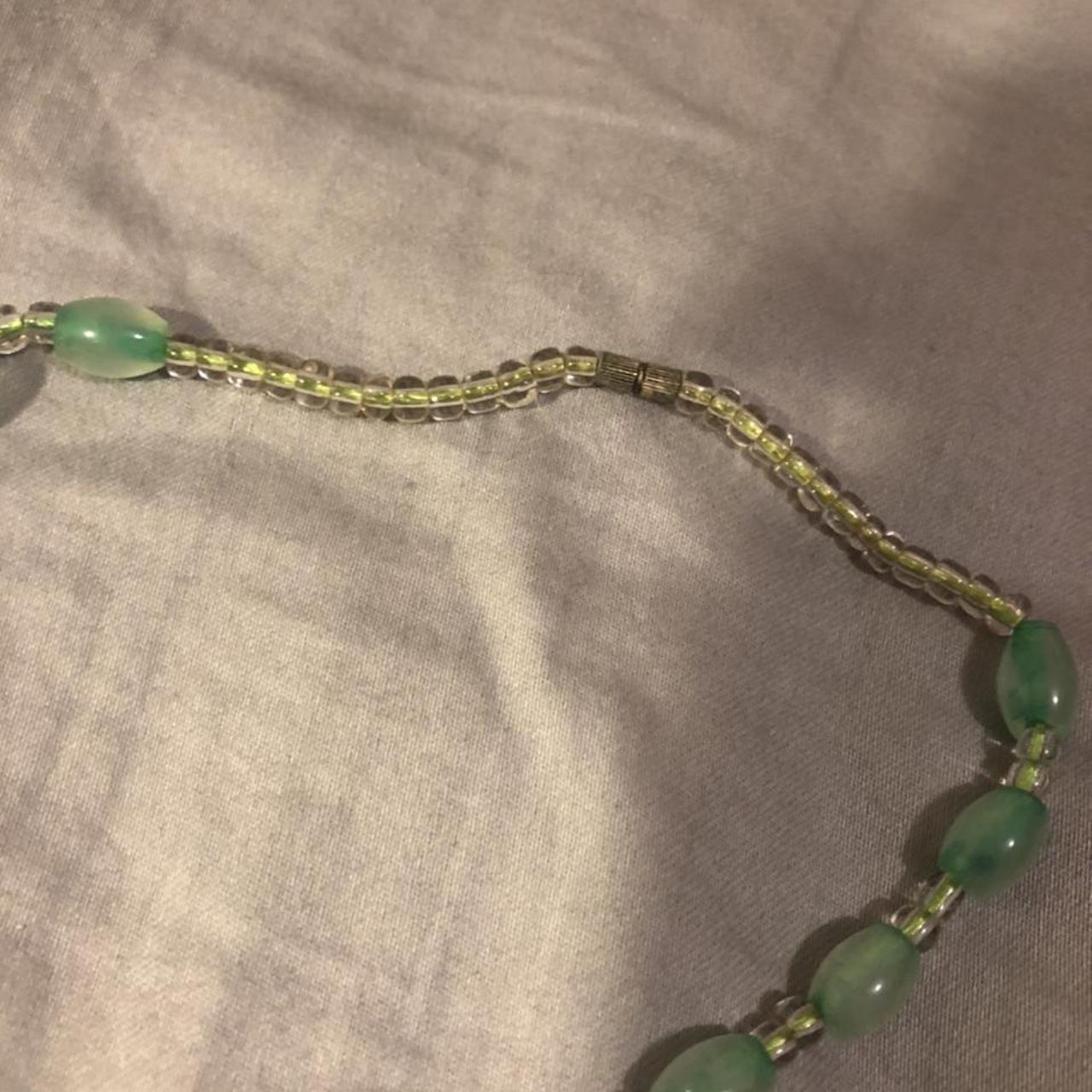 Product Image 3 - Vintage beaded jade coloured necklace