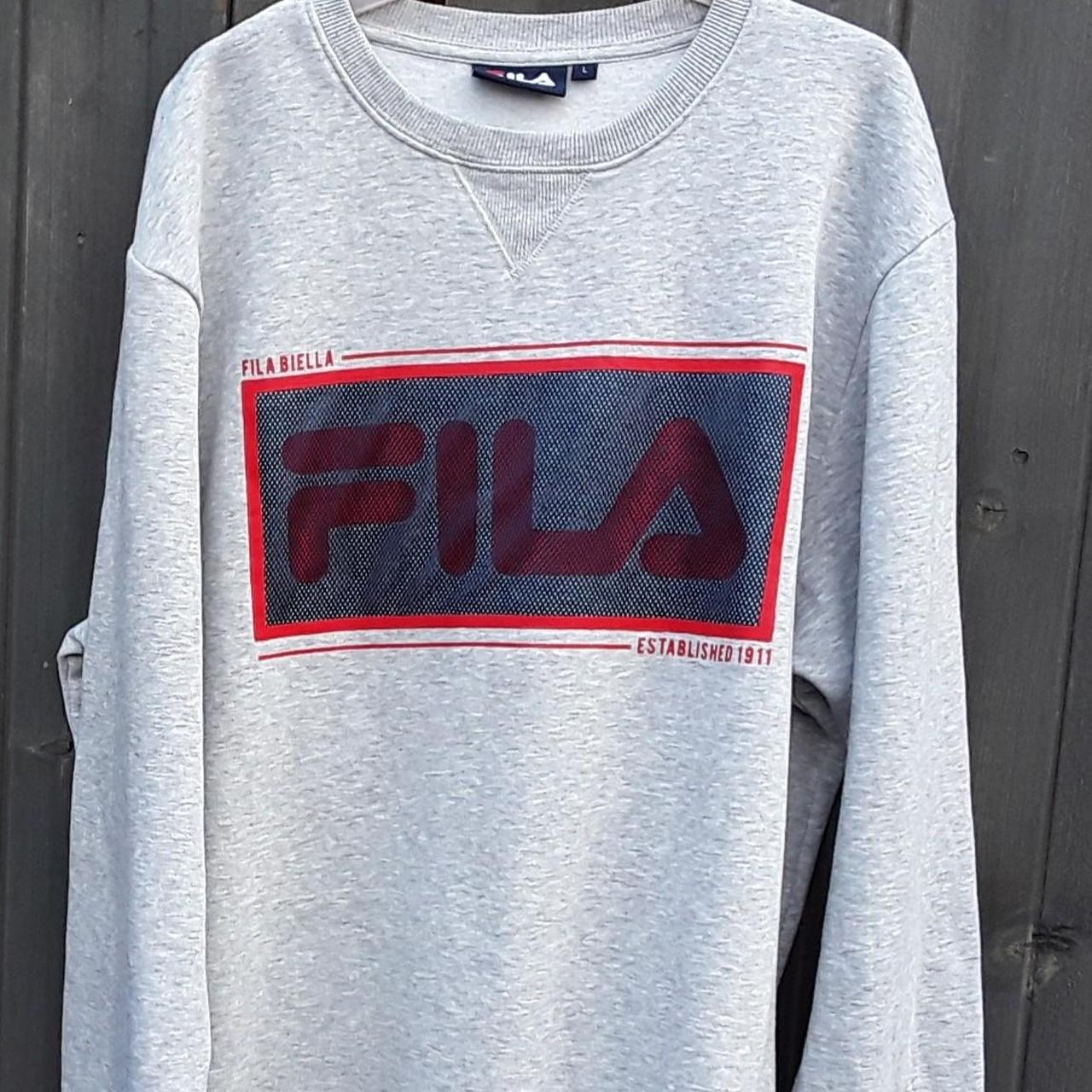 Fila Men's Grey Sweatshirt | Depop