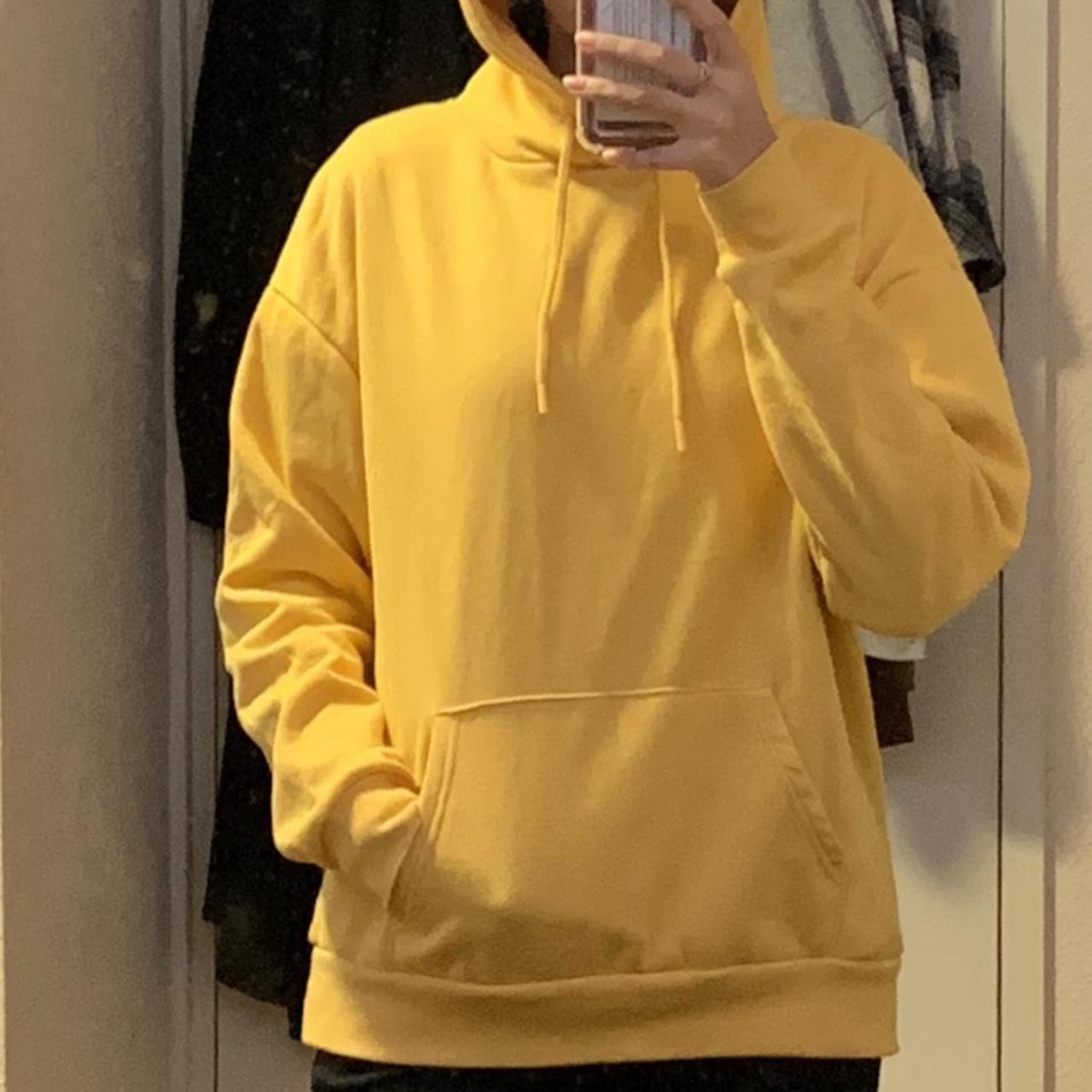 Primark Women's Yellow and Orange Hoodie Depop