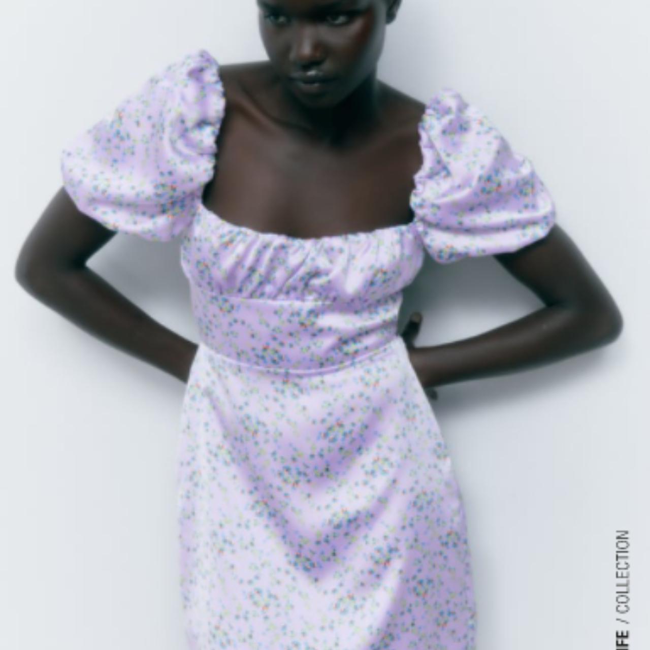 Zara Printed Satin Dress Size XS BNWT From Zara... Depop