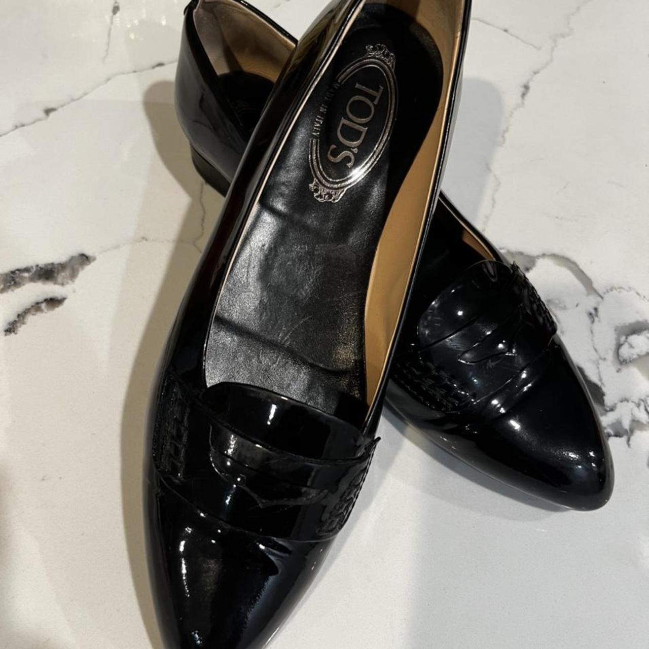 TOD'S patent leather flats . In great Condition,... - Depop