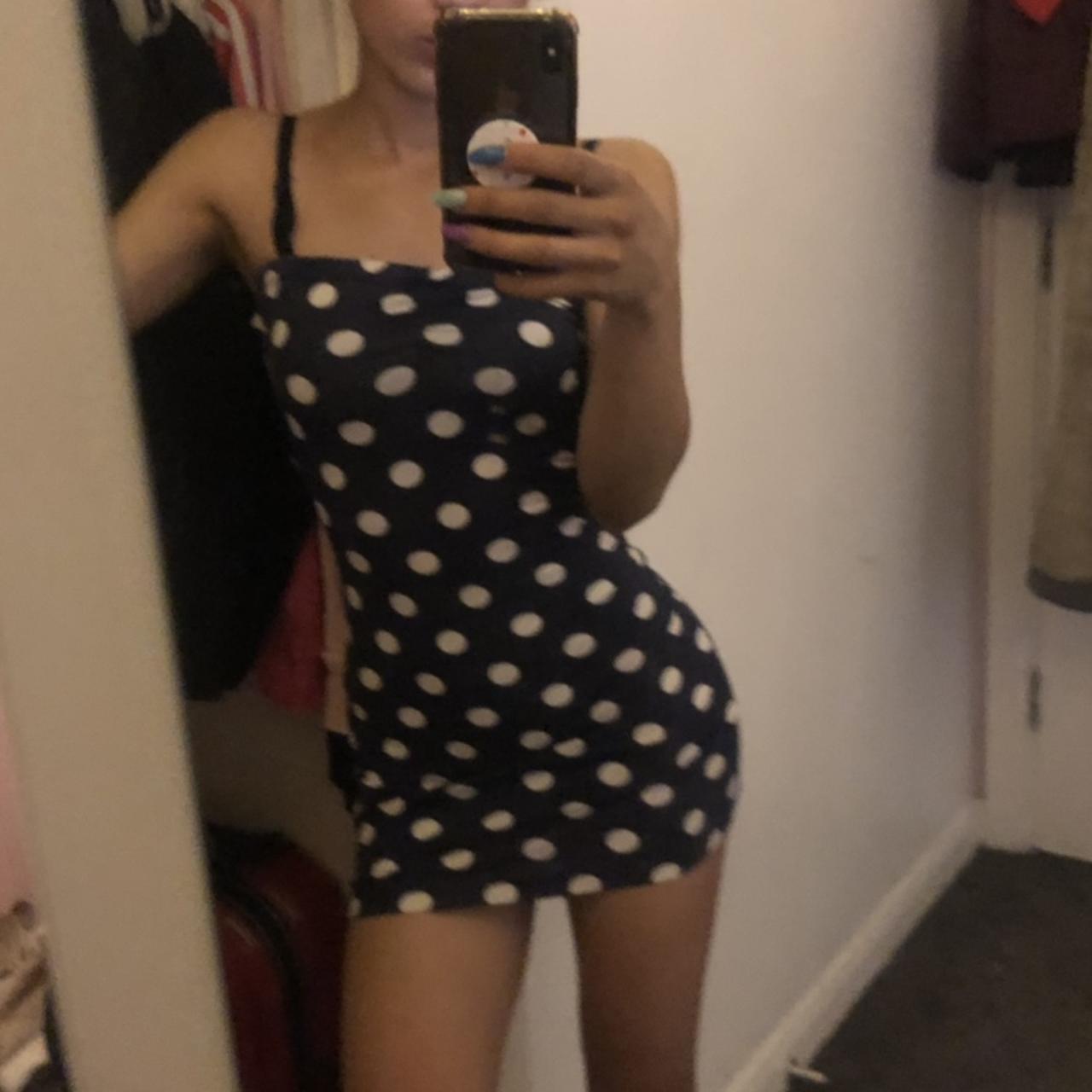 polka dot tube dress