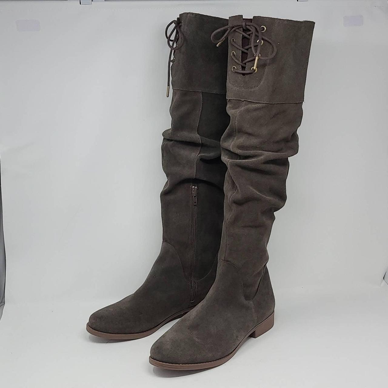 slouchy leather knee high boots