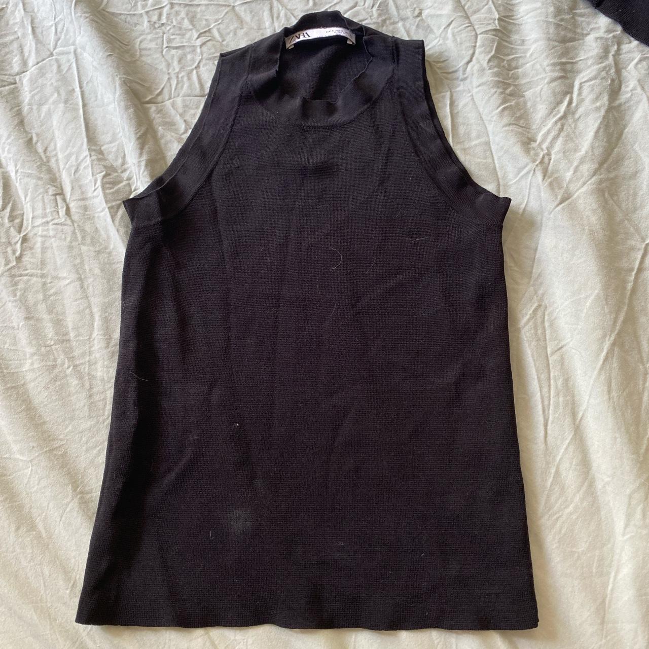 Zara Women's Black Vest | Depop