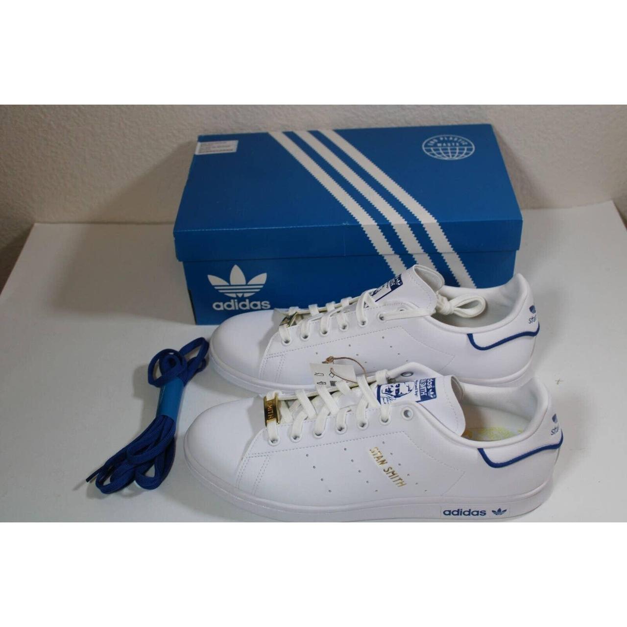 Stan smith blue sale and gold