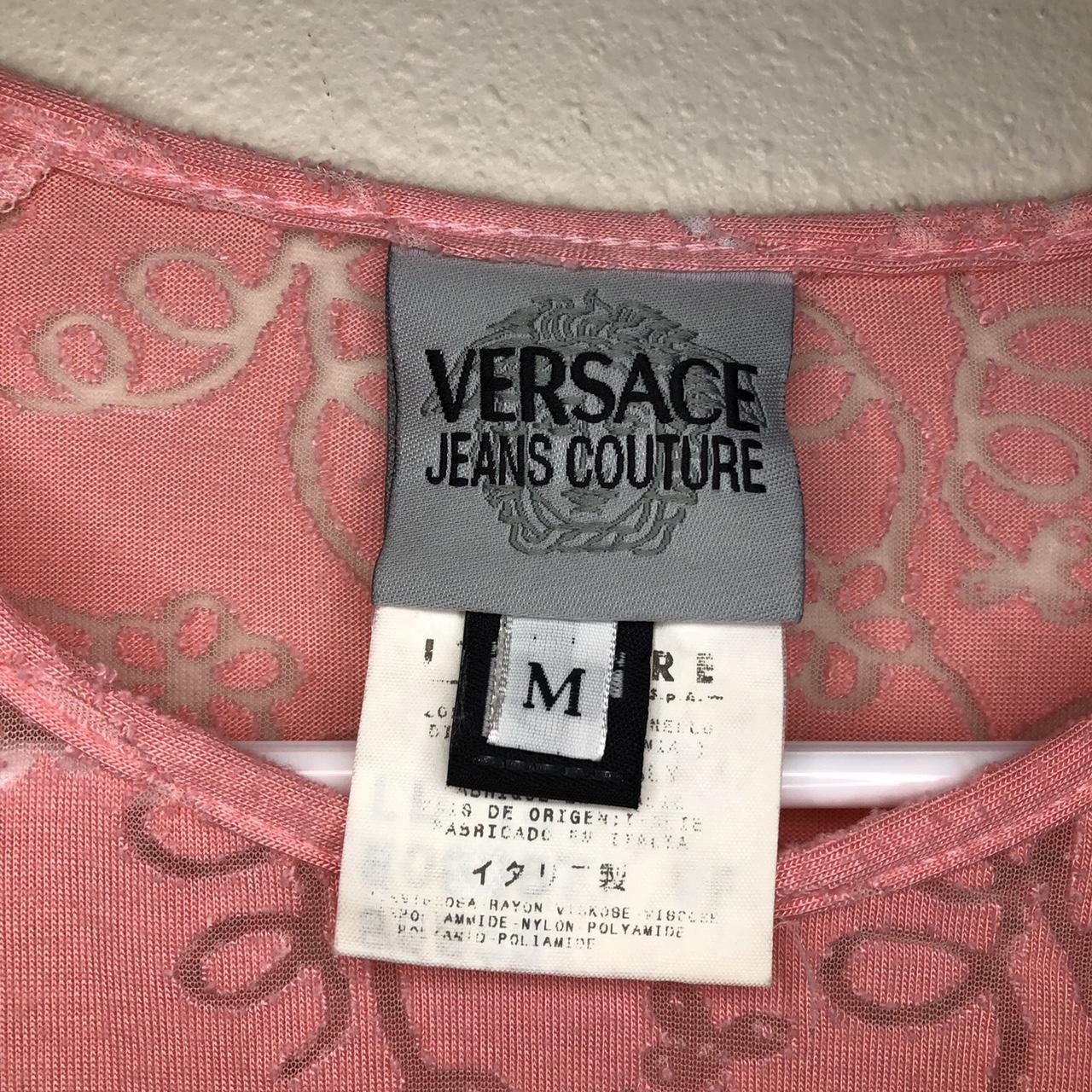 Super cute Y2K Versace Jeans Couture Pink floral... - Depop