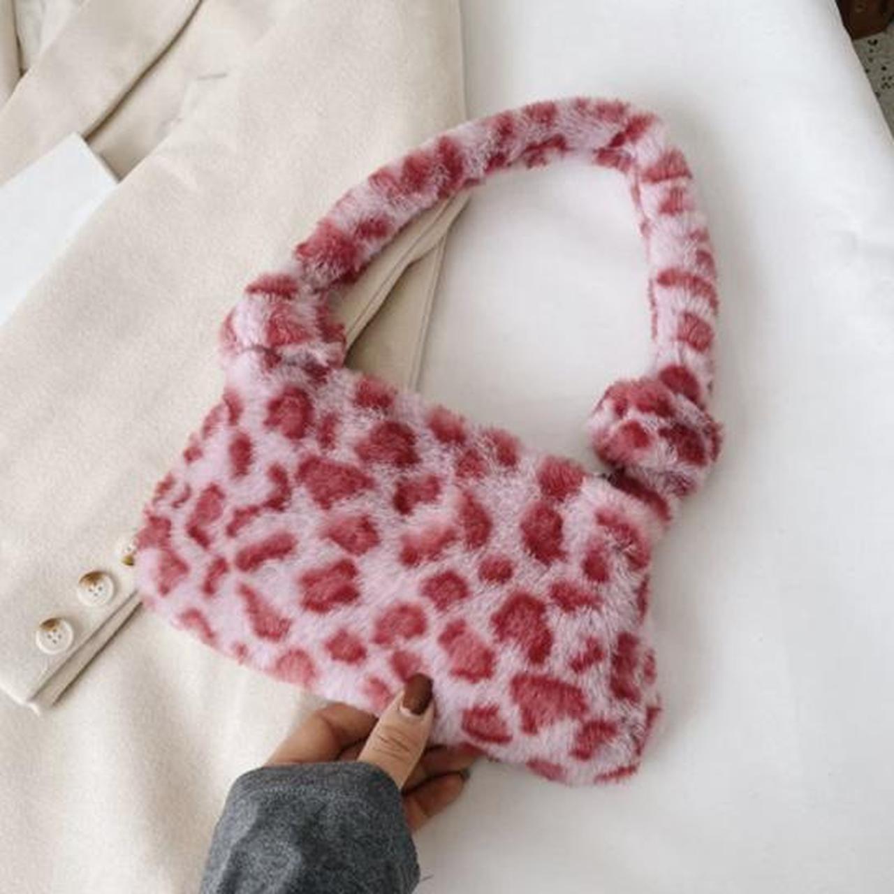 Pink Leopard Print Fluffy Bag🍒 The cutest bag to... - Depop