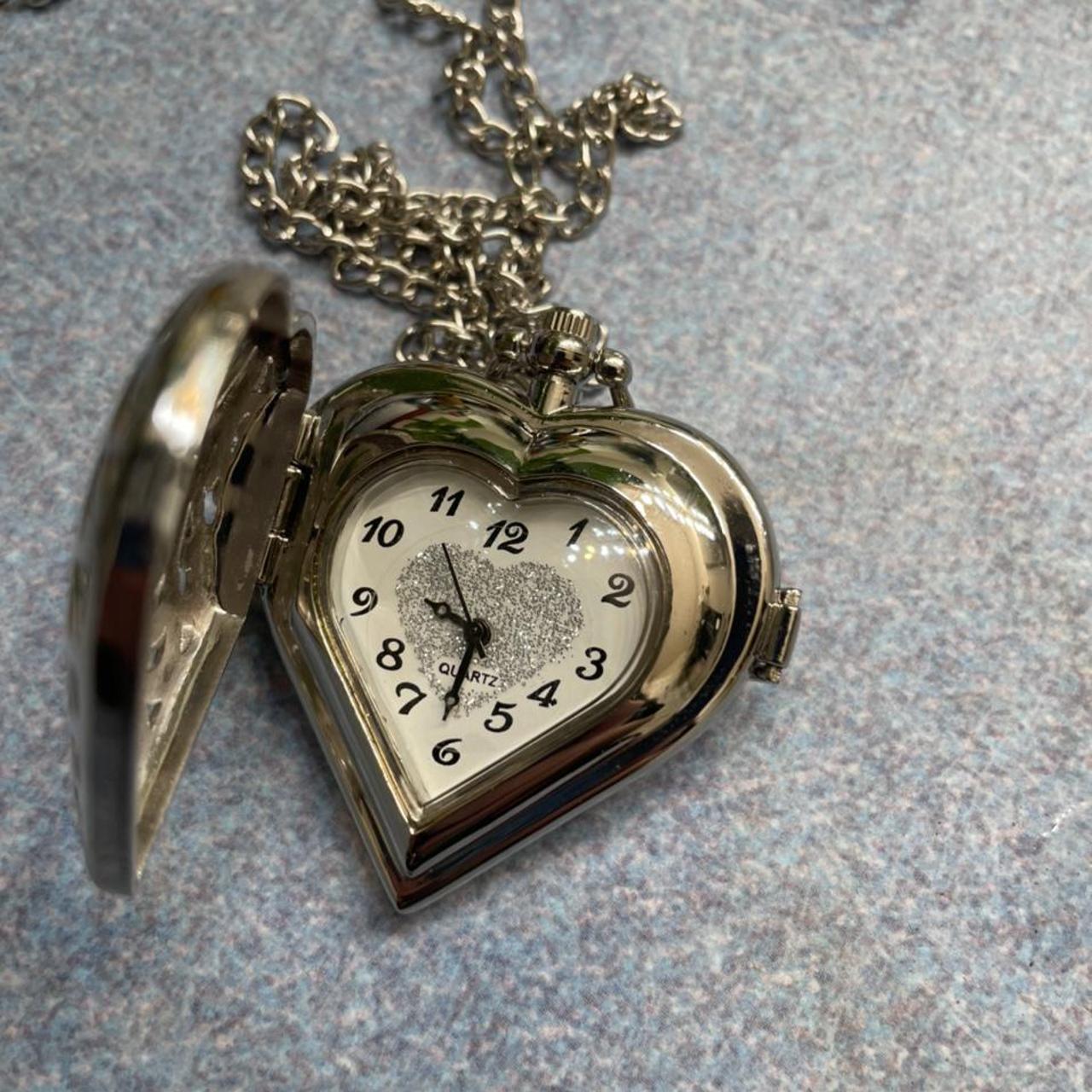 Silver Heart watch #watch#time#girly#timewatch#glitter - Depop