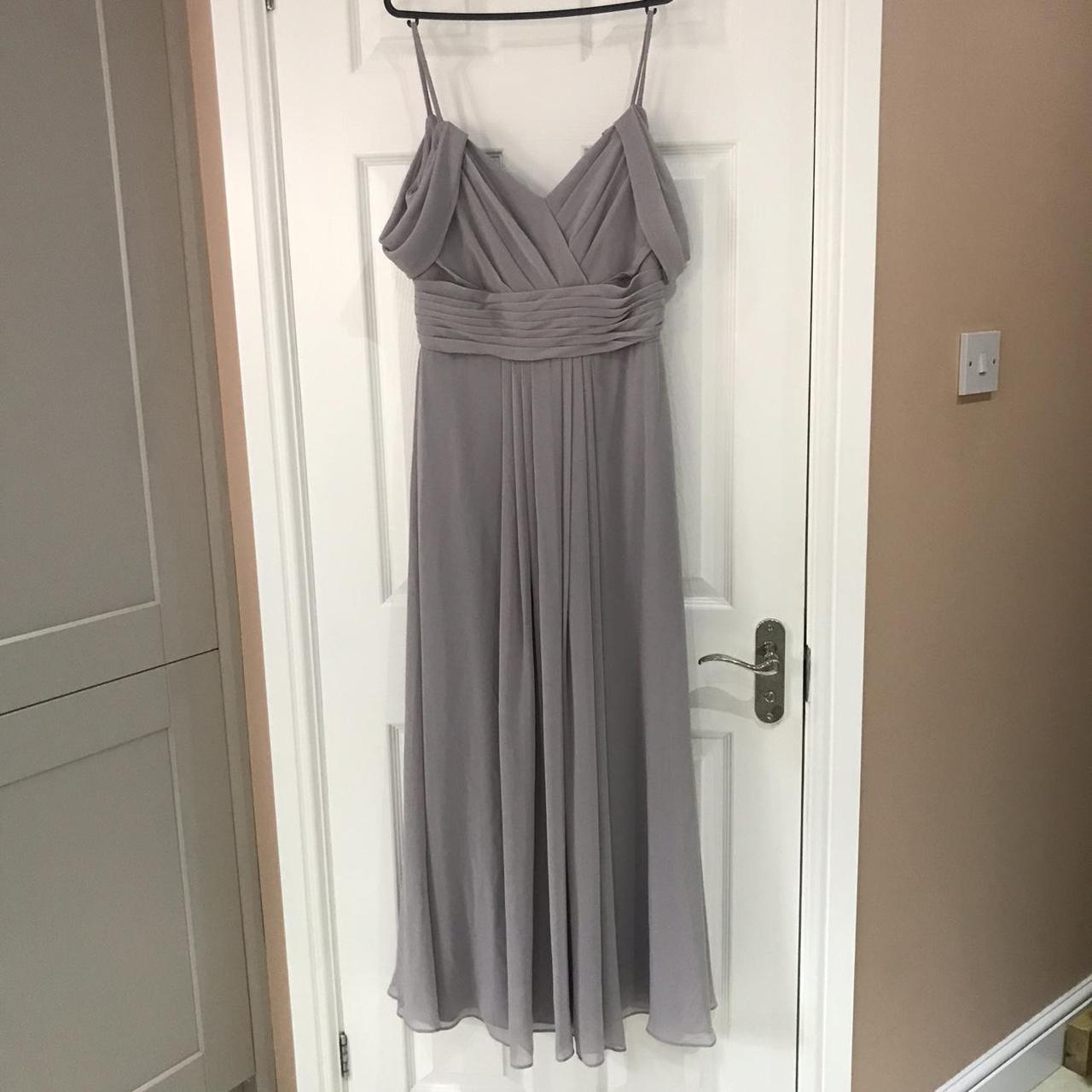 grey purple prom dress