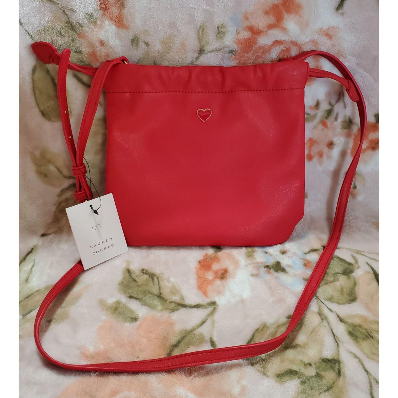 NEW LC Lauren Conrad Heart Lovelee Adjustable Drawstring Bag Purse